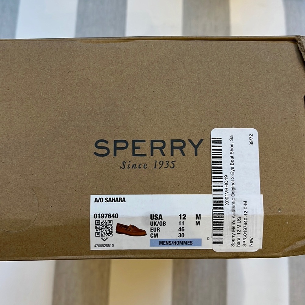 Classic  A/O 2-Eye Sperry Top-Sider® moc Sahara Size 12.